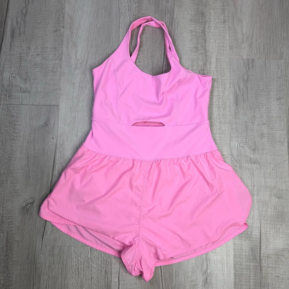 Free People FP movement Pink Runsie Romper Size Large - Picture 2 of 8